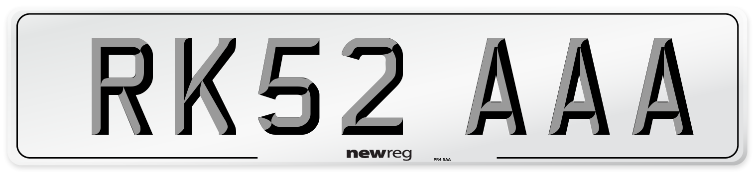 RK52 AAA Number Plate from New Reg